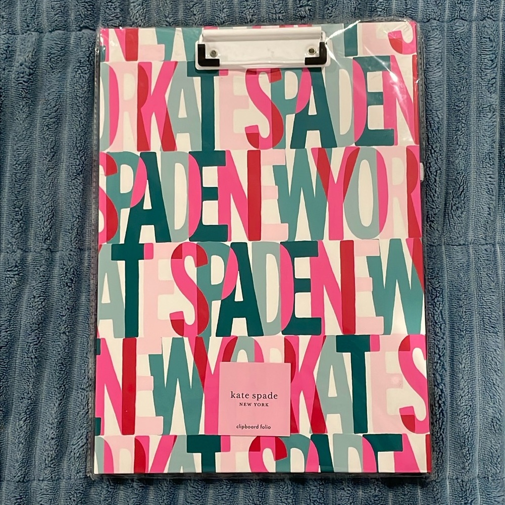 NWT Kate Spade Layered Logo Clipboard Folio + Notepad